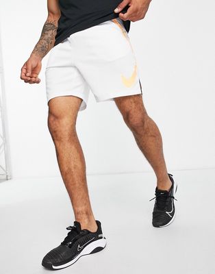 Nike Training DYE Dri-FIT 6.0 shorts in white