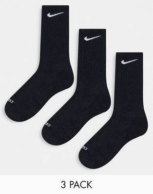Nike Training Everyday Plus Cushioned 3-pack unisex socks in black