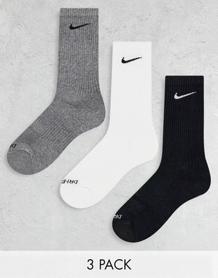 Nike Training Everyday Plus Cushioned 3 pack unisex socks in multi