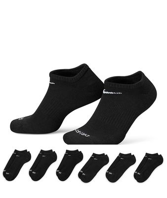 Nike Training Everyday Plus Cushioned 6 pack no show socks in black