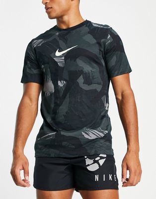 Nike Training Glitch Camo Dri-FIT printed t-shirt in black