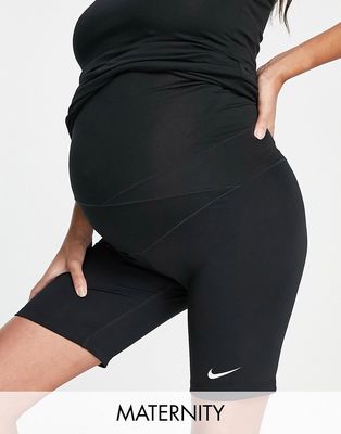 Nike Training Maternity Dri-FIT 7inch shorts in black