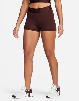 Nike Training Pro 3inch booty short in earth brown