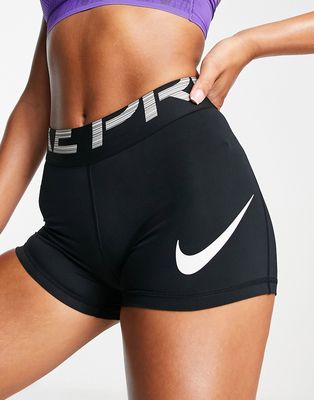 Nike Training Pro Dri-FIT 3-inch graphic logo legging shorts in black