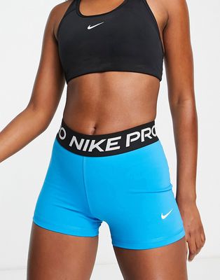 Nike Training Pro Dri-FIT 365 3-Inch legging shorts in blue