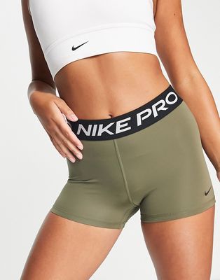 Nike Training Pro Dri-FIT 365 3-Inch legging shorts in khaki-Green