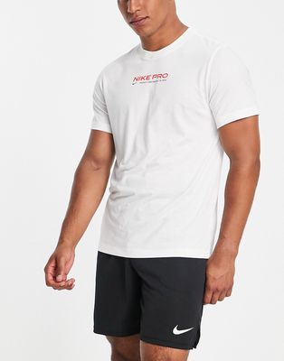 Nike Training Pro Dri-FIT logo t-shirt in white