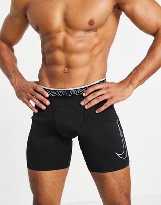 Nike Training Pro Swoosh outline graphic compression shorts in black