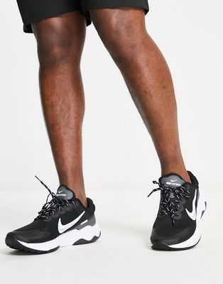 Nike Training Renew Ride 3 sneakers in black and white