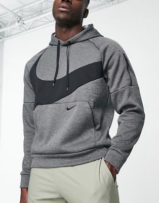 Nike Training Swoosh logo hoodie in gray