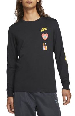 Nike Unifying Through Sport Long Sleeve Graphic Tee in Black