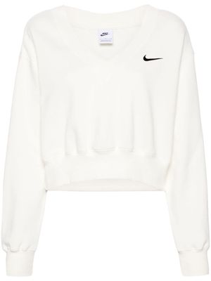 Nike V-neck cropped sweatshirt - White
