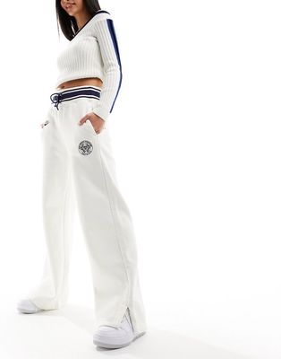 Nike Varsity wide leg sweatpants in sail white