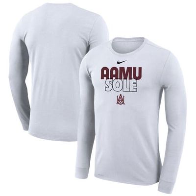 Nike White Alabama A & M Bulldogs 2023 On Court Bench Long Sleeve T-Shirt