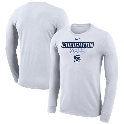 Nike White Creighton Bluejays 2023 On Court Bench Long Sleeve T-Shirt