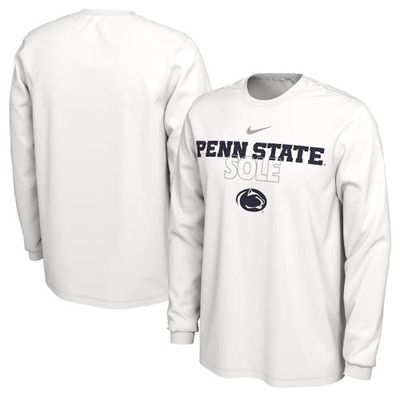 Nike White Penn State Nittany Lions 2023 On Court Bench Long Sleeve T-Shirt