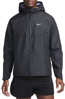 Nike Windrunner Water Repellent Hooded Jacket in Black/Black