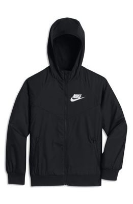 Nike Windrunner Water Resistant Hooded Jacket in Black/White
