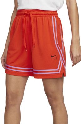 Nike Women's Dri-FIT Fly Crossover Basketball Shorts in Picante Red/Rush Fuchsia