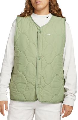 Nike Woven Insulated Military Vest in Oil Green/White