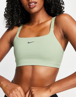 Nike Yoga Dri-FIT Alate Versa bra in khaki-Green