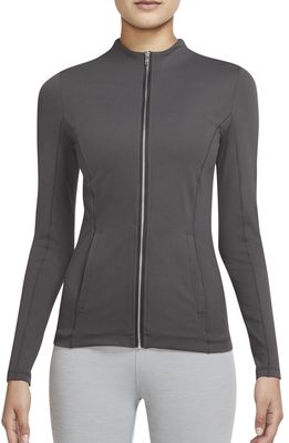 Nike Yoga Luxe Dri-Fit Full Zip Jacket in Medium Ash/Particle Grey