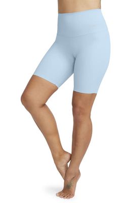 Nike Zenvy Gentle Support High Waist Bike Shorts in Light Armory Blue
