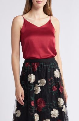 NIKKI LUND Bijou Satin Camisole in Red