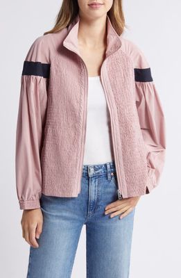 NIKKI LUND Missy Water Repellent Smocked Jacket in Pink 