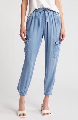 NIKKI LUND Simone Cargo Jogger Pants in Blue 