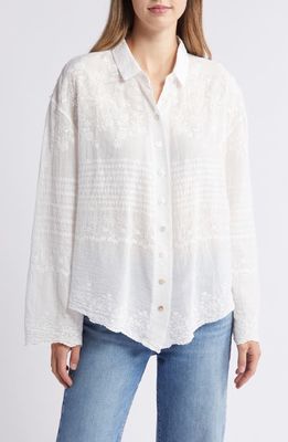 NIKKI LUND Xilry Button-Up Shirt in Ivory 