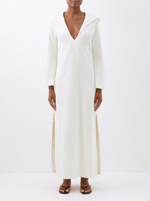 Nili Lotan - Agnes Hooded Cotton-terry Dress - Womens - Ivory