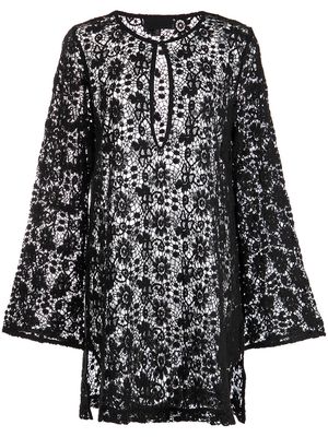 Nili Lotan Cora lace-detail mini dress - Black