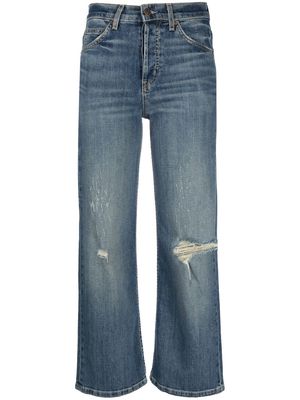 Nili Lotan distressed cropped flared jeans - Blue