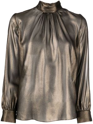Nili Lotan high-neck silk blouse - Gold