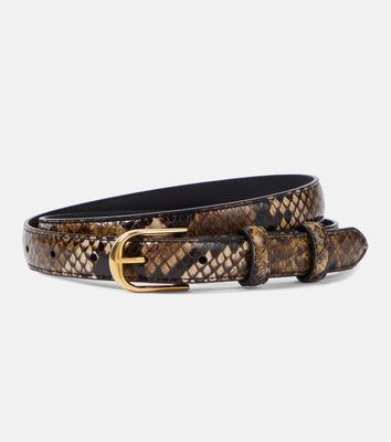 Nili Lotan Jane 20mm snake-effect leather belt