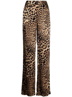 Nili Lotan leopard-print straight-leg trousers - Brown