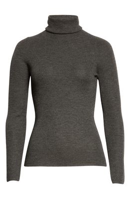 Nili Lotan Lynnette Turtleneck Cashmere Sweater in Charcoal