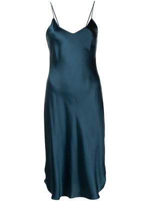 Nili Lotan mid-length silk slip dress - Blue