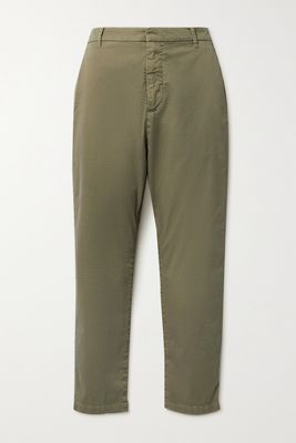 Nili Lotan - Paris Cropped Cotton-blend Twill Pants - Green
