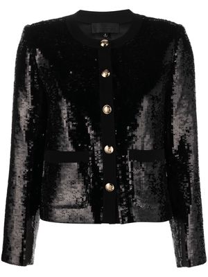 Nili Lotan sequin-embellished buttoned-up jacket - Black