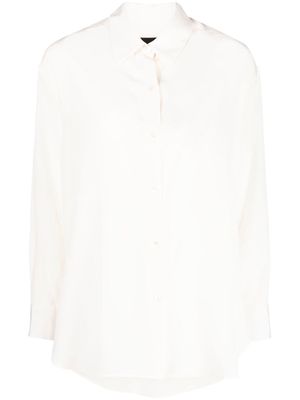 Nili Lotan sheer silk long-sleeved shirt - Neutrals