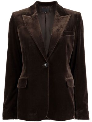 Nili Lotan single-breasted velvet blazer - Brown