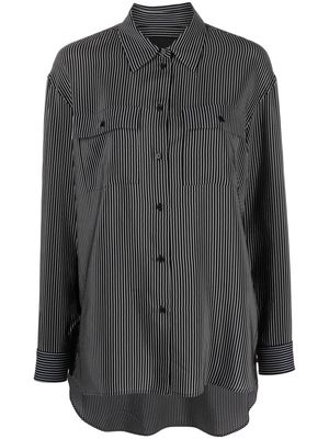 Nili Lotan stripe-print silk shirt - Black