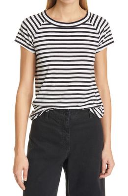 Nili Lotan Stripe Short Sleeve T-Shirt in Black/White Stripe