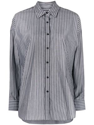 Nili Lotan striped pointed-collar cotton shirt - Grey