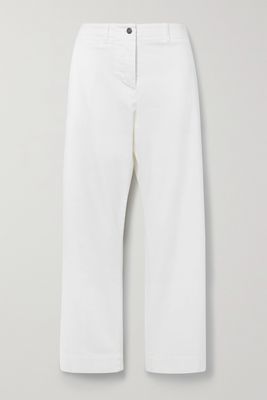 Nili Lotan - Tomboy Cotton-blend Twill Straight-leg Pants - White