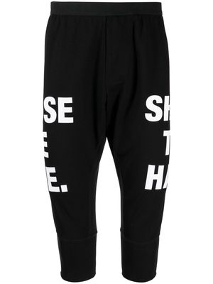 NILøS slogan-print drop-crotch shorts - Black