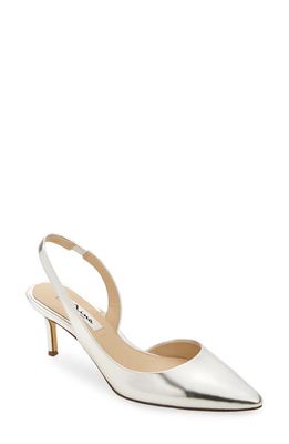 Nina 60 Slingback Half d'Orsay Pointed Toe Pump in Silver 