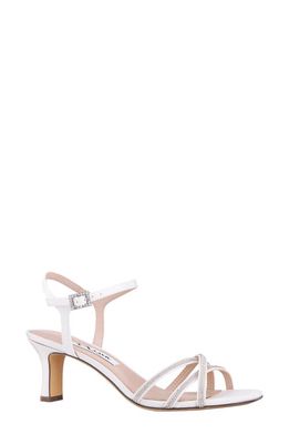 Nina Bobby Embellished Ankle Strap Sandal in Ivory 